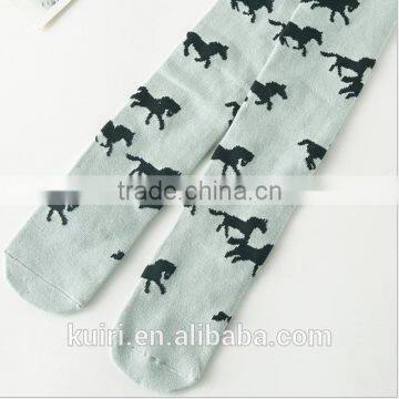 Cartoon Cat Desgin Lovely Kids Girl White Cotton Long Socks photo-4