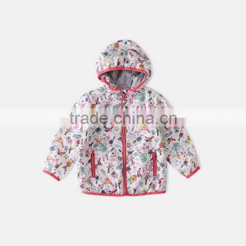 S60593B 2017 Girls Outwear Jacket Autumn Fashion Baby Girls Children Woodpecker Print Long Sleeve Hoodie Jacket Outer Coat photo-2