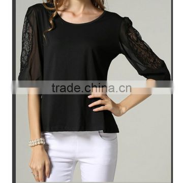 European and American style large size look slim chiffon fashion summer latest loose t shirt