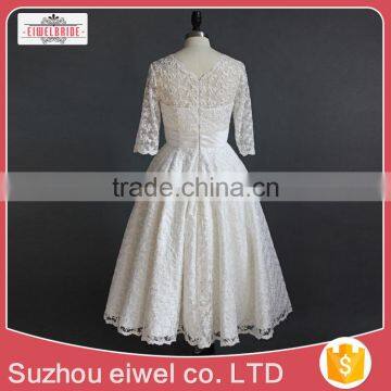 Long Sleeve White Lace Applique Wedding Dress photo-2