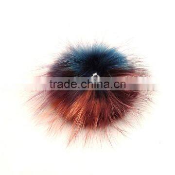Myfur Random Dyed Color Real Raccoon Fur Bobble Hat Accessory Pom Poms photo-2