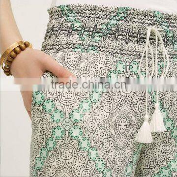 EY0599P New Style 2017 Ladies High Waist Printed Loose Wide-legged Pants photo-3