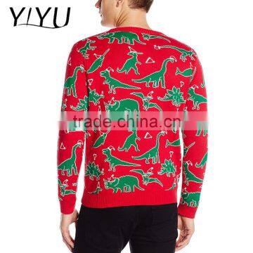 Custom Fashion Men's Dinosaur Chaos Ugly Christmas Sweater photo-2