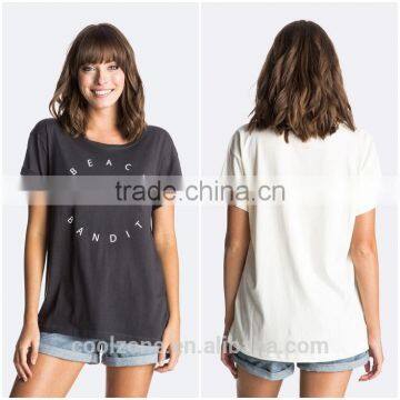 100% Cotton short sleeves oversize fit t shirt,custom printing women boyfriend t-shirt 2016