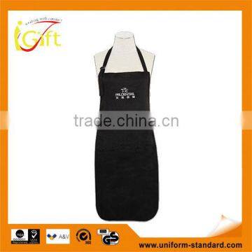 Wholesale promotional cheap cotton black butchers aprons (AP013)