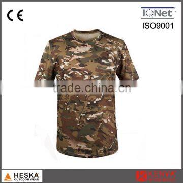 Military Army Color 100% Cotton Jersey Mens Short Sleeve Camouflage t Shirt