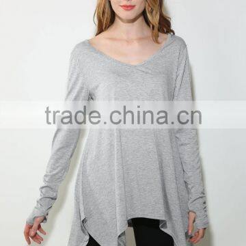 Fashion Women's Sexy Fashion Loose Tops Long Sleeve V Neck Casual Blouse For Sale photo-3