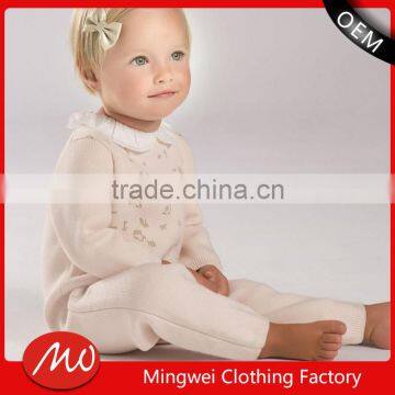 factory new design of knitted pattern sweater set for baby