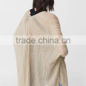 Women's Dolman Long Sleeve Loose Cashmere Knitted Thin Cardigan With Best Quality photo-4