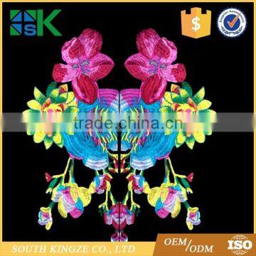 Wholesale 3D Blue Lace Patch Fabric Peony Applique Computer Embroidered Flower Stage Clothes Diy Accessories photo-2