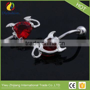 Plastic Heart Shape CZ Navel Ring Made in China