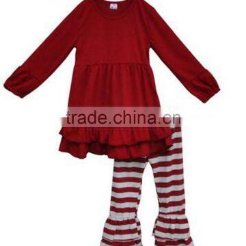 2017 Christmas Trees Print Red Festival Cotton Children Boutique Clothes