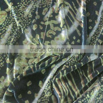 Embossing Printed Spandex Velvet Fabric