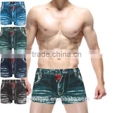 blue denim look panties r print boxer panties/ jnld cotton fruit animal boxers panties underwear/ top quality underwear