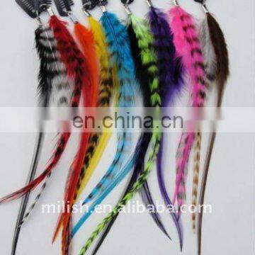 Grizzly Rooster Hair Feathers Extensions FHE-0008