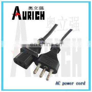 Sell European 2-Pole Power Cord With Earth Italy lamp holder 3-pin plug pin used wire and cable machine power cable