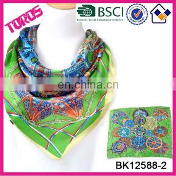 2015 New Design Lady Fashion Scarf Neck Scarf Printed Pure Silk Scarf