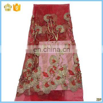 2016 New Products Supplier Hot Selling Mesh Beautiful French Lace With Beads AM16041510 photo-3