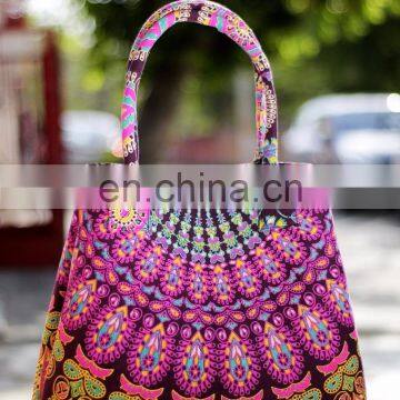 Indian 2017 Tie Dye Women Handbags Paisley Mandala Shopping Shoulder Carry Bag Tote Purse