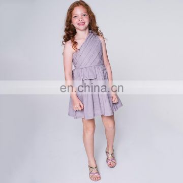 Gray Ruffle One-Shoulder Dress - Toddler And Girls