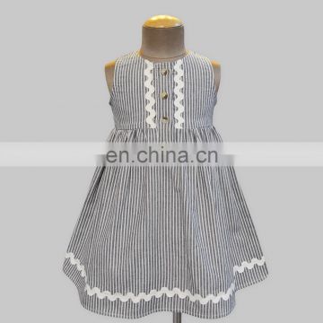 Black And White Stripes Layla Dress for kids