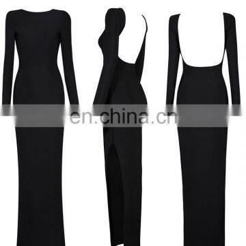 woman bodycon long sleeve maxi party dress , latest dress designs bandage dress for ladies