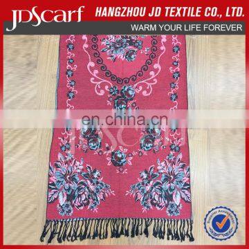 2015 Hot sale factory Fashion jacquard viscose hot sale shawl, JDC-225