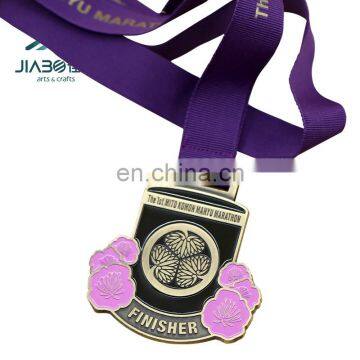 different color plating 3d sport zinc alloy marathon running medal finisher