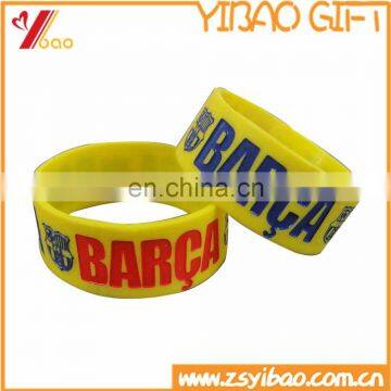 Embossed /debossed logo with color Silicone Wristband/bracelets for adult