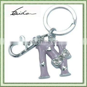 FASHION CRYSTAL LETTER N KEY RING WITH HOOK