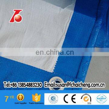 blue white pe waterproof canvas tarpaulin linyi factory