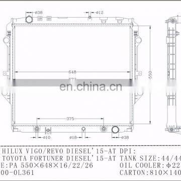 16400-0L361 Radiator for Revo Fortuner Diesel AT photo-2