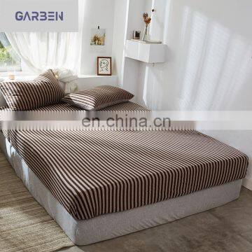 100% Cotton Knit Fabric Fitted Sheet Mattress Protector Queen Size Mattress Cover Four Side Elastic photo-6