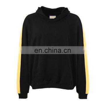 DiZNEW Yellow Track Soft French Terry Slim Fit Plain Men Pullover Hoodie