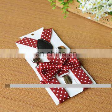 2pc Bow Tie Suit Children's Strap Clip Boy and Girl Adjustable Fashion Novelty 3 Clip Suspender Belt photo-4