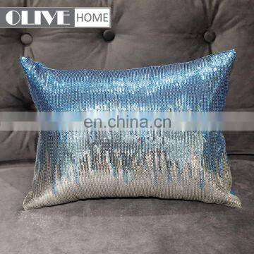 2018 Fashion Decorative Embroidery Ombre Mermaid Sequin Glitter Sofa Waist Cushions Pillow photo-3
