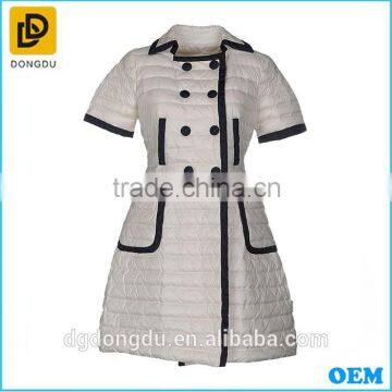 Hot Sale Short Sleeve White Italy Down Jacket With Buttons photo-3