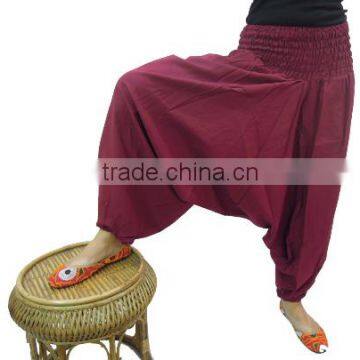 Burgundy Hippie Hippy Harem Pants Baggy Loose Aladdin Yoga Boho Gypsy Wide Leg Comfy Ninja Pants