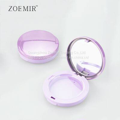 luxury purple pressed powder case cosmetic makeup case empty pink compact powder case packaging