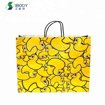 Wholesale Custom Brand Craft Kraft Shopping Packaging Gift Paper Bag With Logo Print