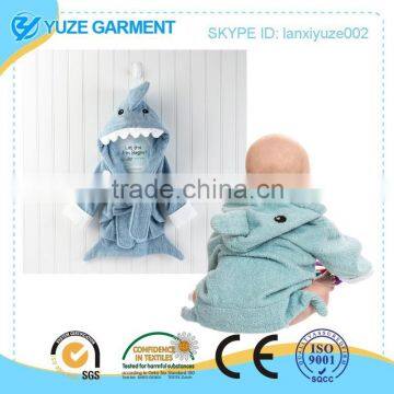 kids hooded terry bathrobe shaped by shark cock owl OEM