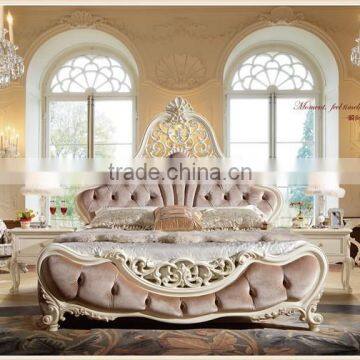 luxury French style bed room furniture/hotel king size bed