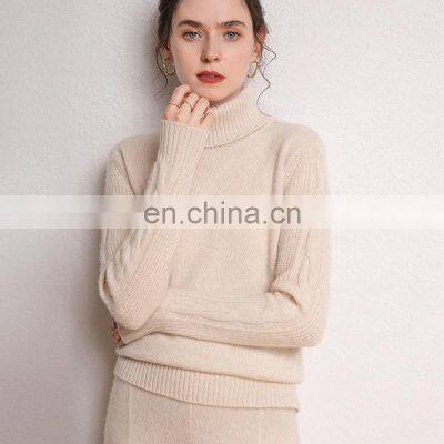 Женский зимний теплый вязаный свитер с воротником-чехлом photo-2