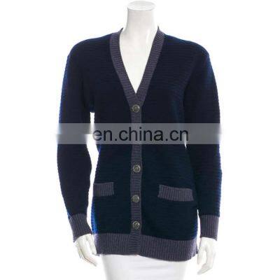 Plus size thick knitted v neck cardigan sweater for women