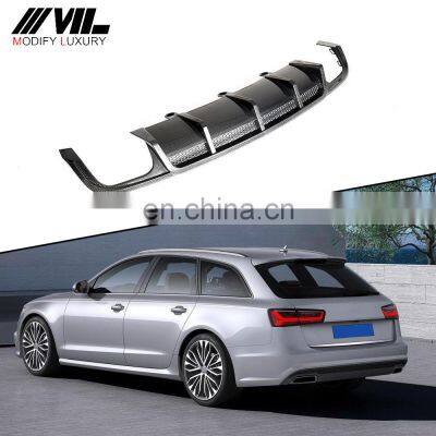 Carbon Fiber A Style Rear Bumper Diffuser for Audi A6 SLine S6 2015-2018