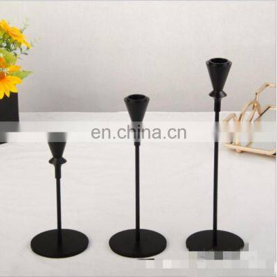 Top 1 New Design Nordic Metal candlestick Stand For Wedding Decoration Black Iron Candles holders For Home Decor