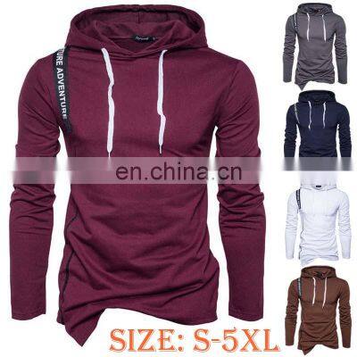 Wholesale custom spring and autumn men's long-sleeved hooded casual sports sweater plus size pullover large men clothes