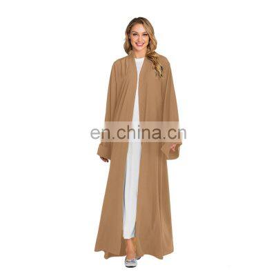 Wholesale Price Simple Dubai Latest Abaya Wholesale Ready to Ship Pleated Design 6 Colors Long Dresses Muslim Abaya photo-3