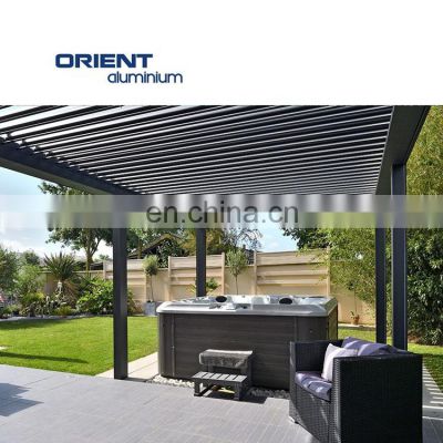 OEM Service Outdoor Pergola Waterproof Louver Roof System Garden Bioclimatic Aluminium Pergola