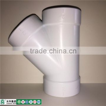 PVC 45 degree Wye for vacuum system